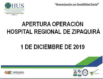 APERTURA OPERACIÓN HOSPITAL REGIONAL DE ZIPAQUIRÁ